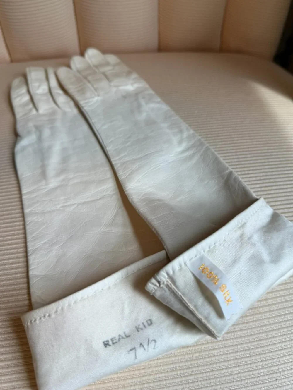 Franklin Simon Rare Vintage Real Kid Leather Opera Gloves 7.5